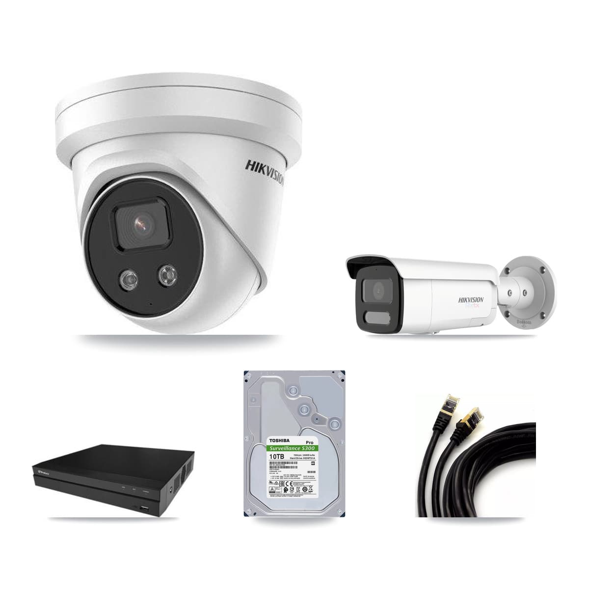 Hikvision & Prolux 16-Channel 5MP – 4K CCTV Kit — 1 4K Bullet + 13 5MP Turret Cameras + 2× 10TB Recording - Image 1