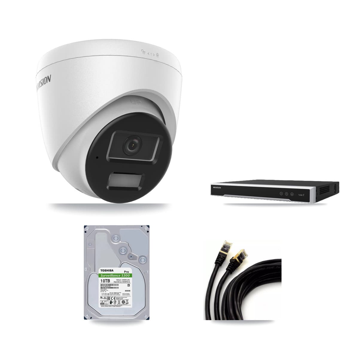 Hikvision 8-Channel 4MP CCTV Kit — 8 DS-2CD1343G2 Turret Cameras + 10TB Recording
