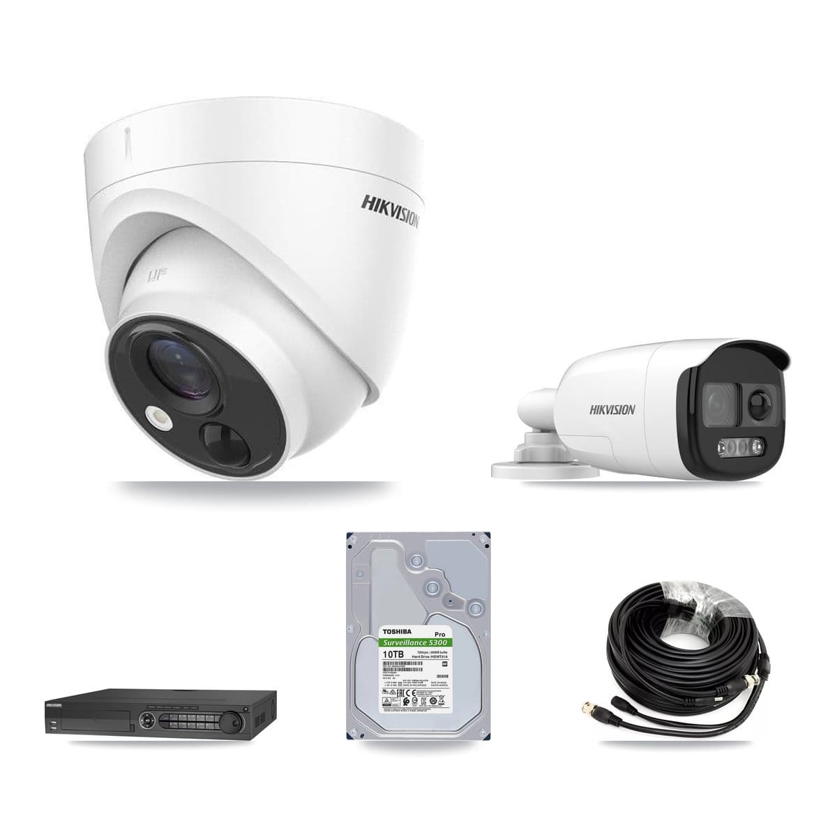 Hikvision 32-Channel 5MP CCTV Kit — 2 DS-2CE12KF3T Bullet + 5 DS-2CE71H0T Turret Cameras + 10TB Recording - Image 1