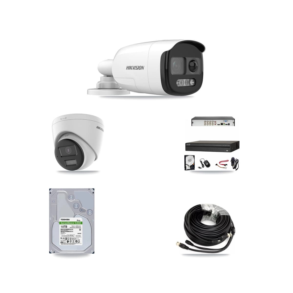 Hikvision & Dahua 8-Channel 5MP – 4K CCTV Kit — 4 DS-2CE12KF3T 5MP Bullet + 4 DS-2CE78U0T 4K Turret Cameras + 10TB Recording - Image 1