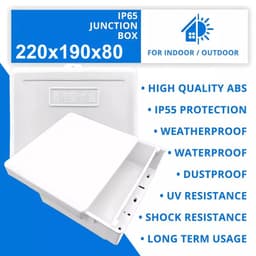 IP55 Waterproof PVC Junction Box 220×190×80mm Outdoor Enclosure