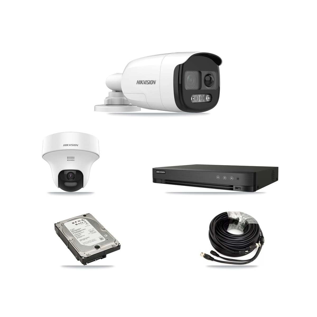 Hikvision 4-Channel 5MP CCTV Kit — 2 Bullet + 2 Turret Cameras + 5TB Recording (IDS-7204HUHI Recorder)