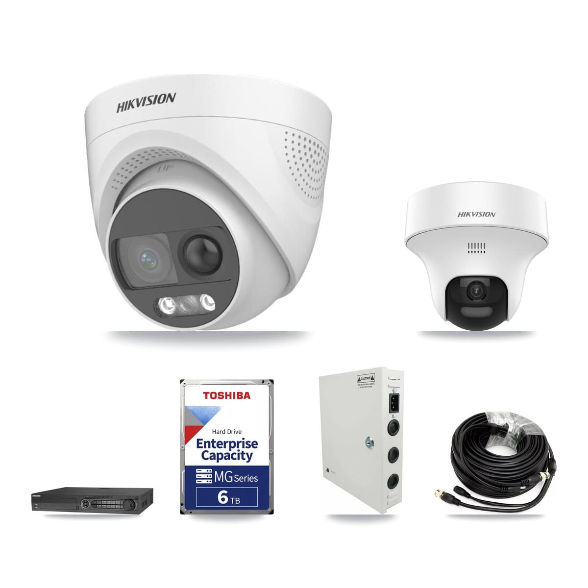 Hikvision 32-Channel 5MP CCTV Kit — 1 DS-2CE70K0T + 9 DS-2CE72KF3T Turret Cameras + 2× 6TB Recording - Image 1