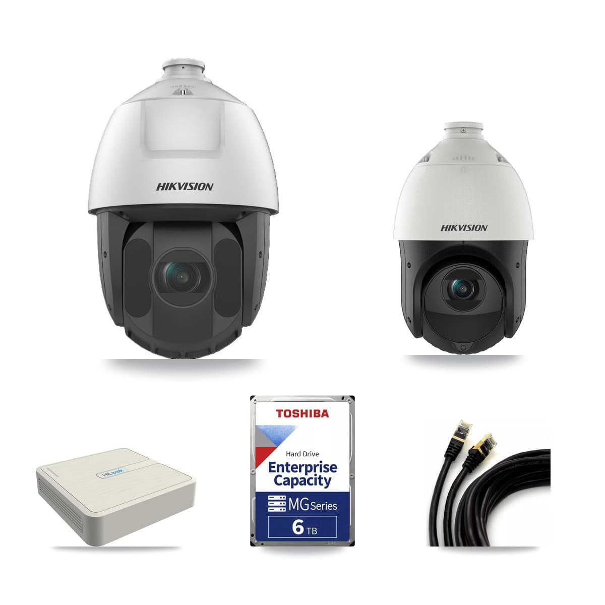 Hikvision & HiLook 8-Channel 2MP – 4MP CCTV Kit — 1 4MP + 7 2MP PTZ Cameras + 6TB Recording (NVR-108H-D Recorder) - Image 1