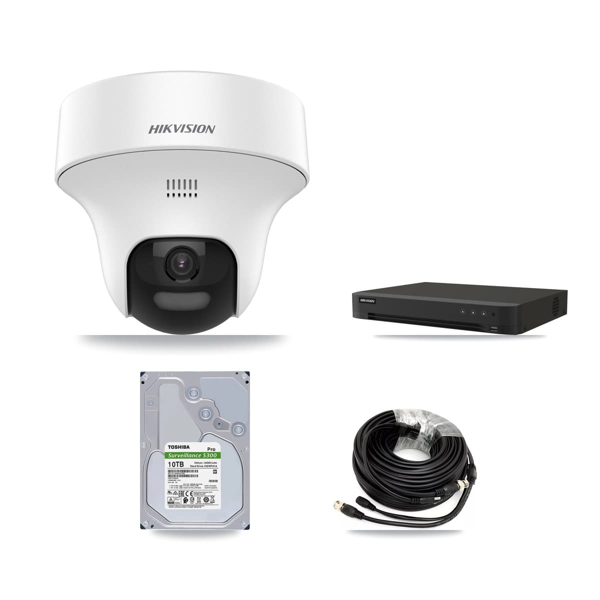 Hikvision 16-Channel 5MP CCTV Kit — 7 DS-2CE70K0T Turret Cameras + 10TB Recording (IDS-7216HQHI Recorder) - Image 1