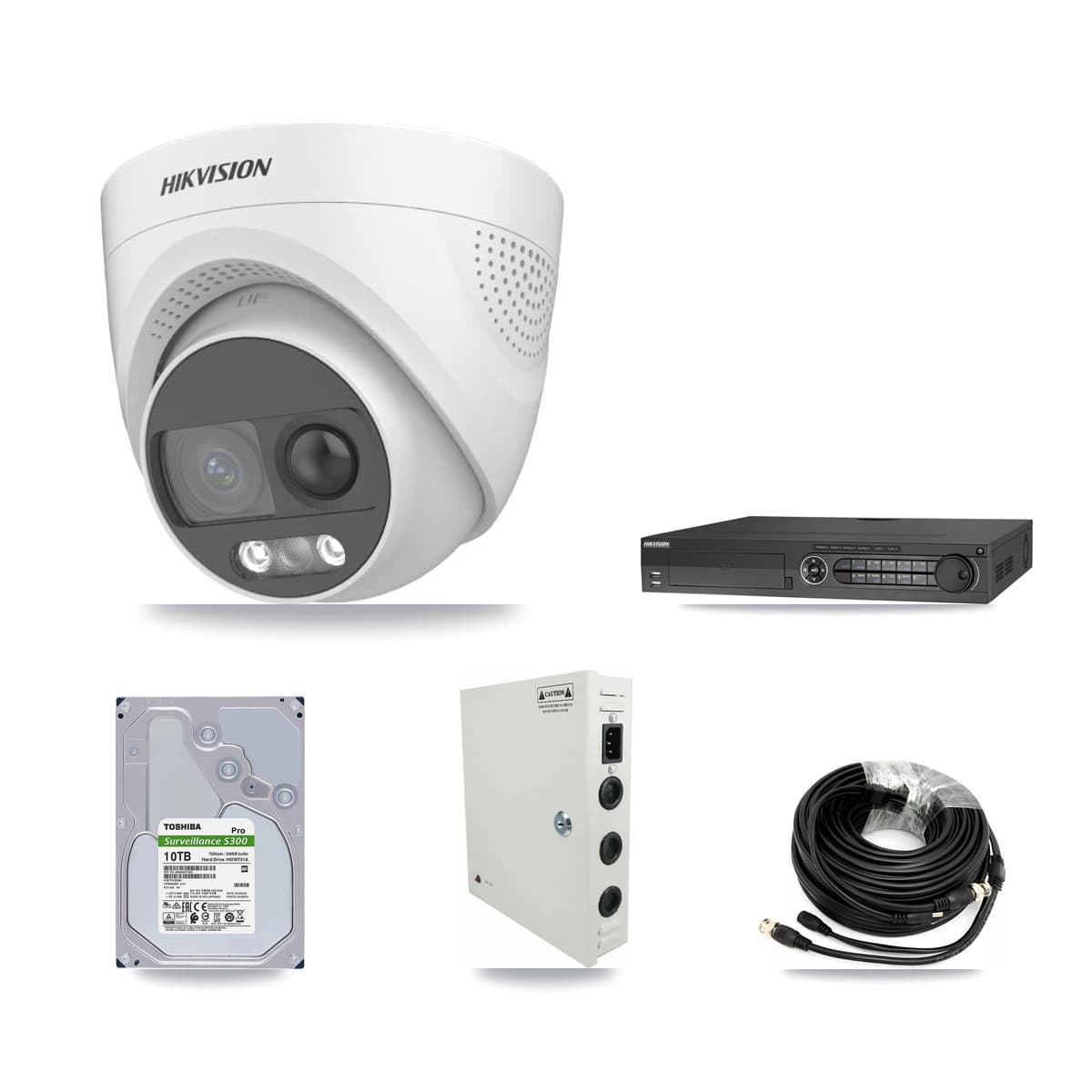 Hikvision 32-Channel 5MP CCTV Kit — 32 DS-2CE72KF3T Turret Cameras + 3× 10TB Recording
