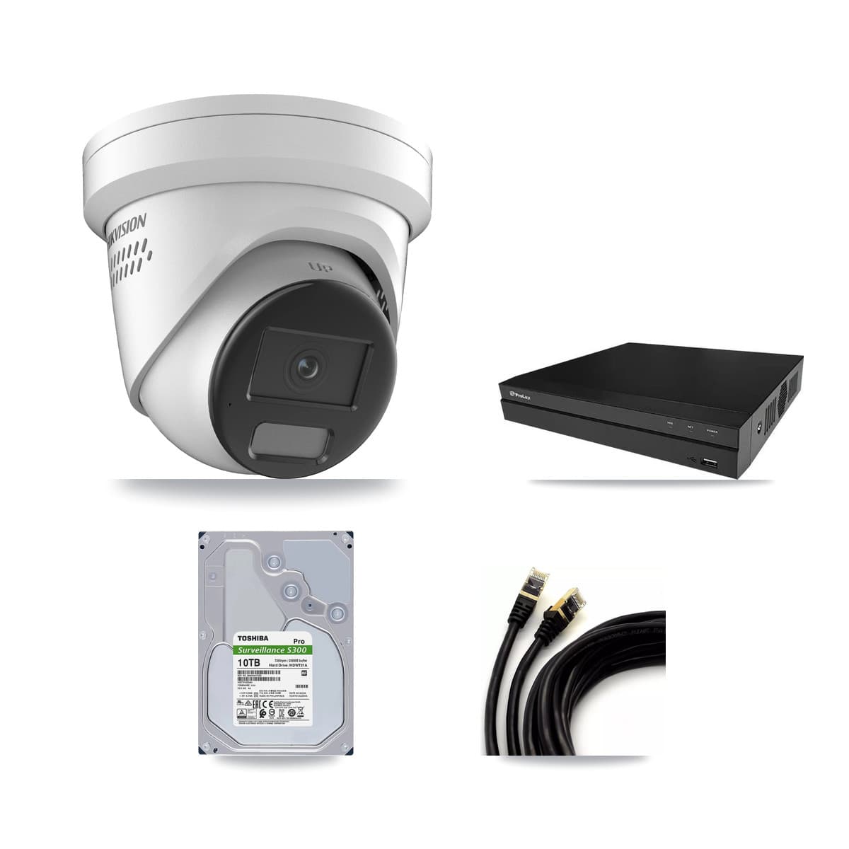 Hikvision & Prolux 8-Channel 4K CCTV Kit — 7 DS-2CD2387G2H Turret Cameras + 10TB Recording - Image 1