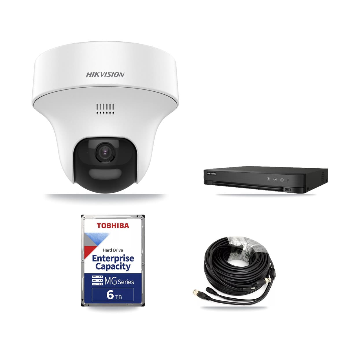 Hikvision 8-Channel 5MP CCTV Kit — 2 DS-2CE70K0T Turret Cameras + 6TB Recording - Image 1