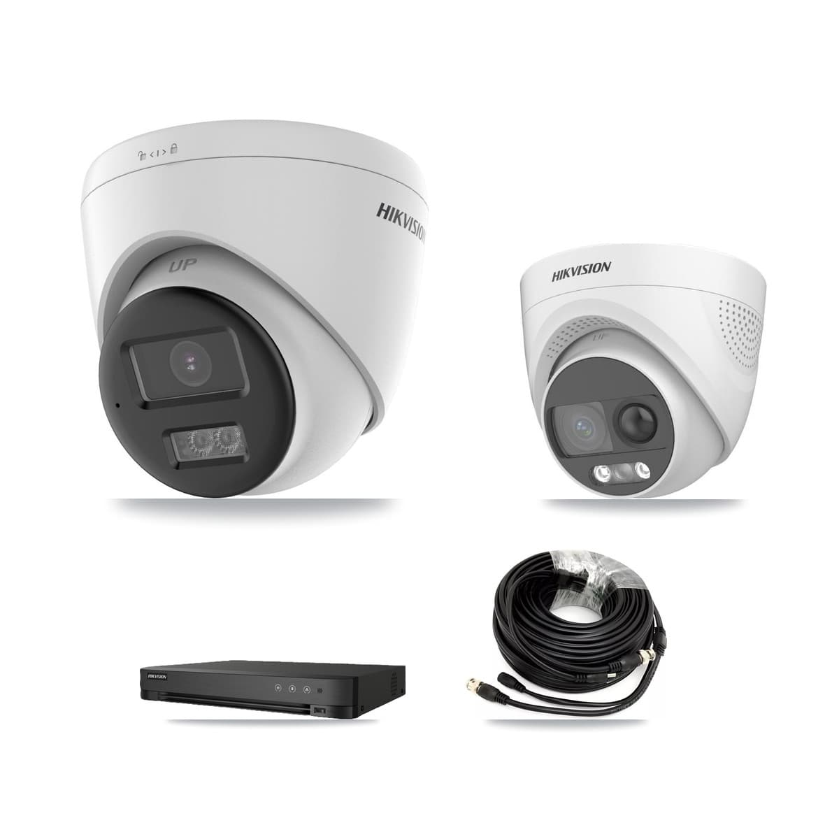 Hikvision 8-Channel 5MP CCTV Kit — 1 DS-2CE72KF3T-PIRXO + 5 DS-2CE78K0T-LTS Turret Cameras + 8TB Recording (IDS-7208HQHI-M1/XT Recorder)