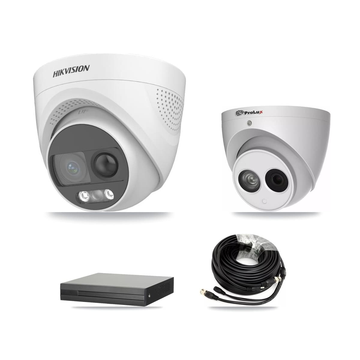 Hikvision & Prolux 8-Channel 4MP – 5MP CCTV Kit — 5 DS-2CE72KF3T 5MP + 1 PXC-612C4W-A 4MP Turret Cameras + 8TB Recording (XVR-3108HS Recorder)