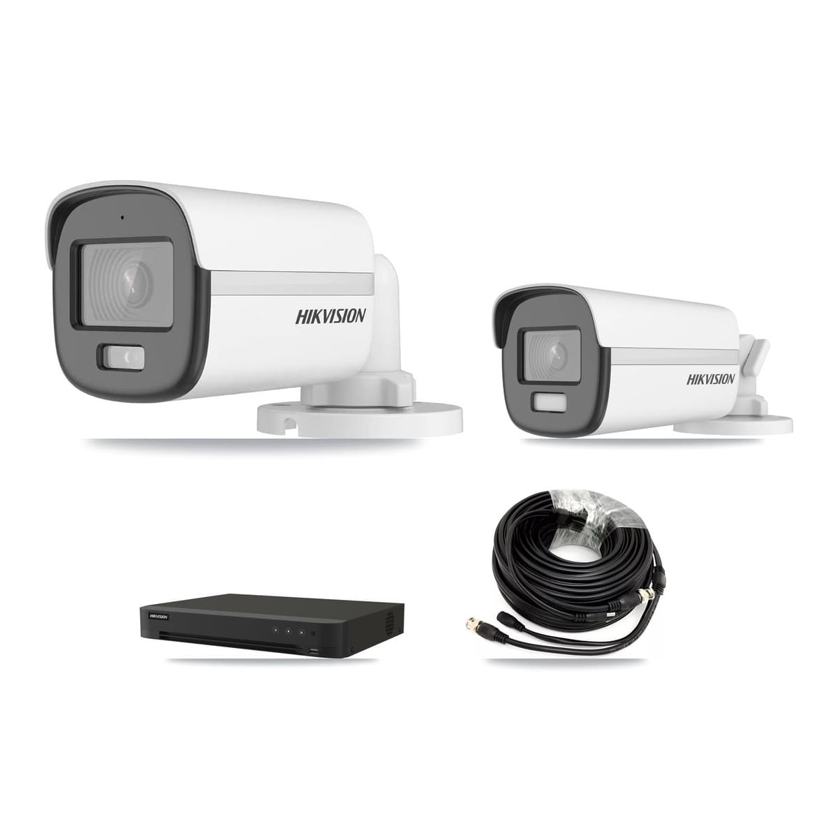 Hikvision 8-Channel 5MP – 4K CCTV Kit — 2 DS-2CE12KF0T-LFS 5MP + 2 DS-2CE12UF3T-E 4K Bullet Cameras + 8TB Recording (IDS-7208HUHI-M1/XT Recorder) - Image 1