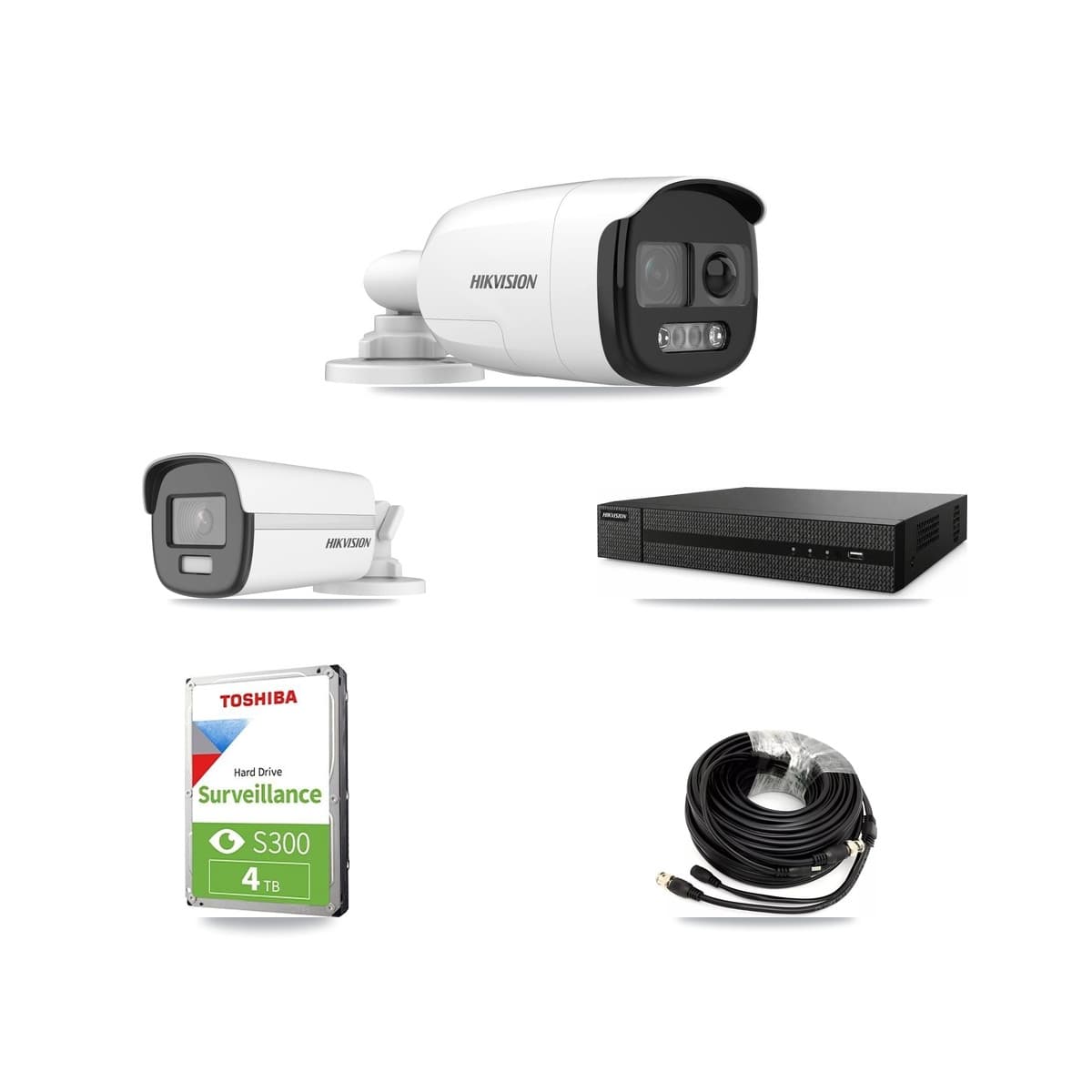 Hikvision 8-Channel 5MP – 4K CCTV Kit — 1 5MP + 1 4K Bullet Cameras + 4TB Recording (DVR-8CH Recorder) - Image 1