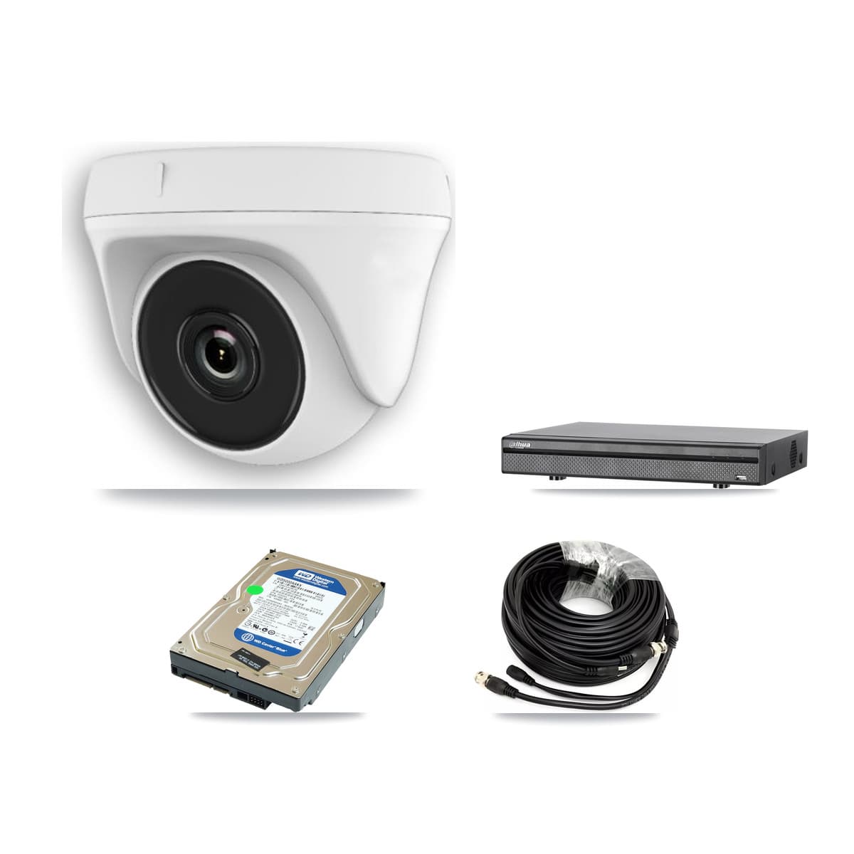 Dahua 8-Channel 2MP CCTV Kit — 1 White Dome Camera + 500GB Recording (DH-XVR5108H Recorder) - Image 1