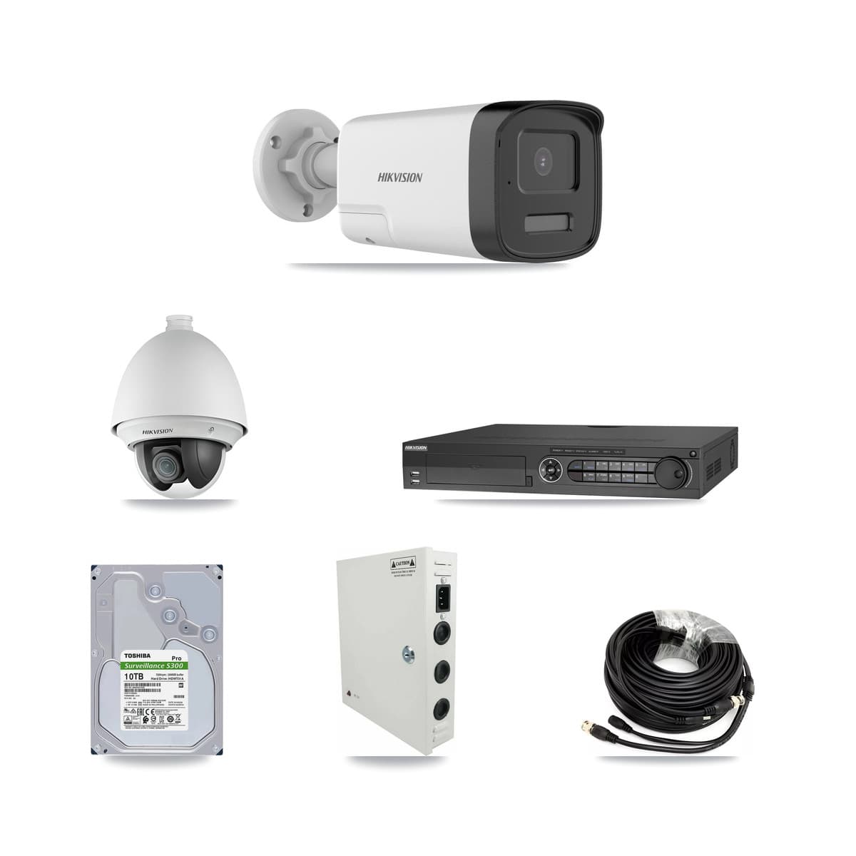 Hikvision 32-Channel 2MP – 5MP CCTV Kit — 2 2MP PTZ + 6 5MP Bullet Cameras + 10TB Recording (DS-7332HQHI Recorder) - Image 1