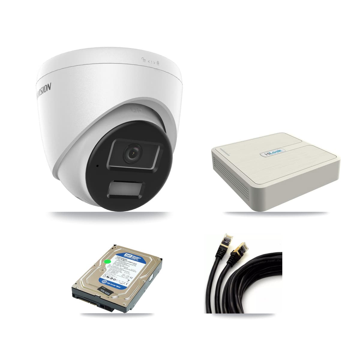 Hikvision & HiLook 8-Channel 4MP CCTV Kit — 1 DS-2CD1343G2 Turret Camera + 500GB Recording (NVR-108H-D Recorder)