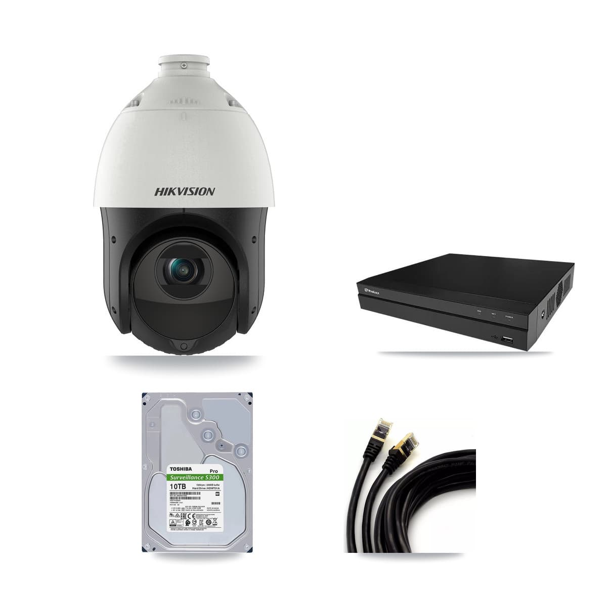 Hikvision & Prolux 8-Channel 4MP CCTV Kit — 7 DS-2DE4425IW PTZ Cameras + 10TB Recording - Image 1