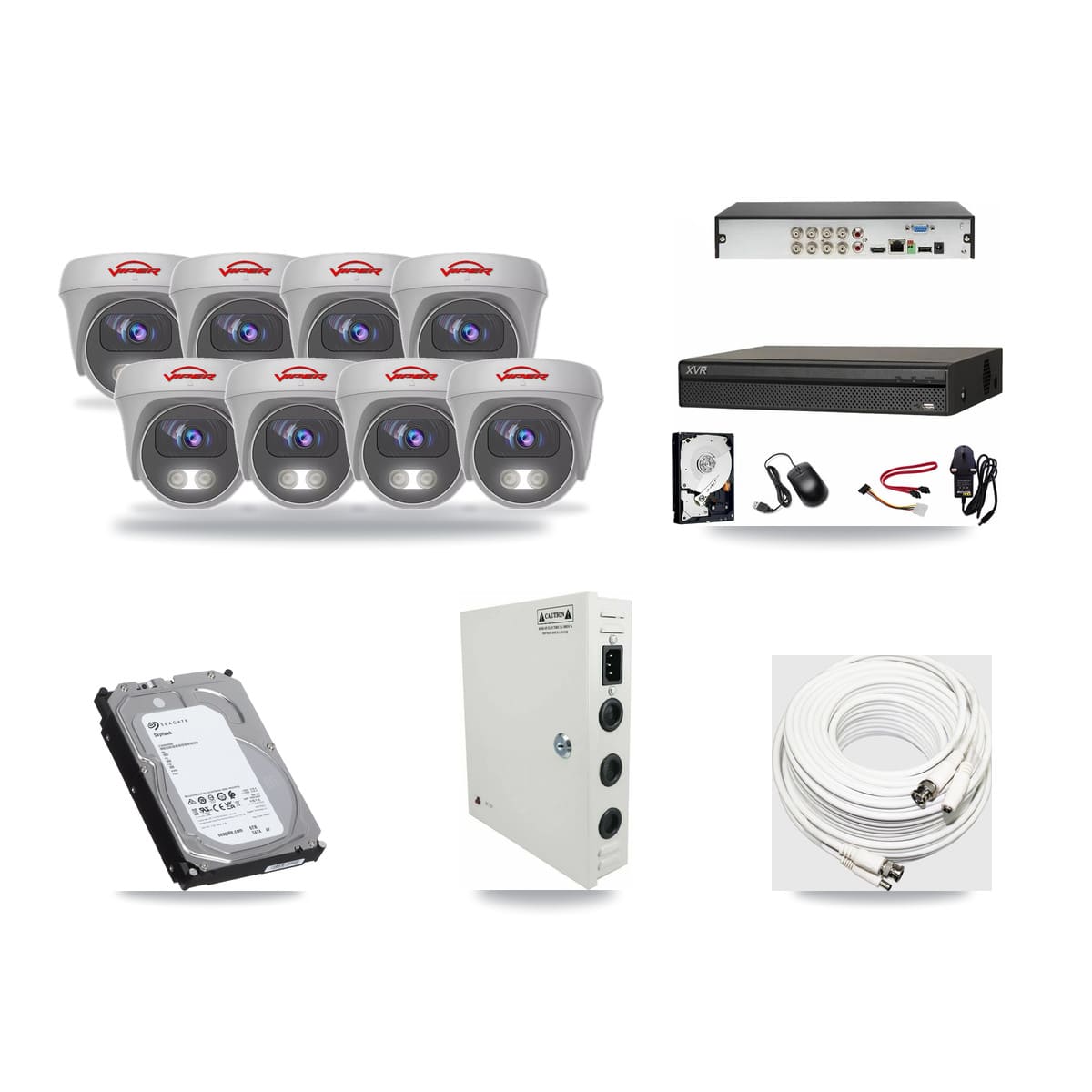 Dahua 8-channel CCTV kit: 8 cameras (8× 5MP Camera), 6TB hard drive