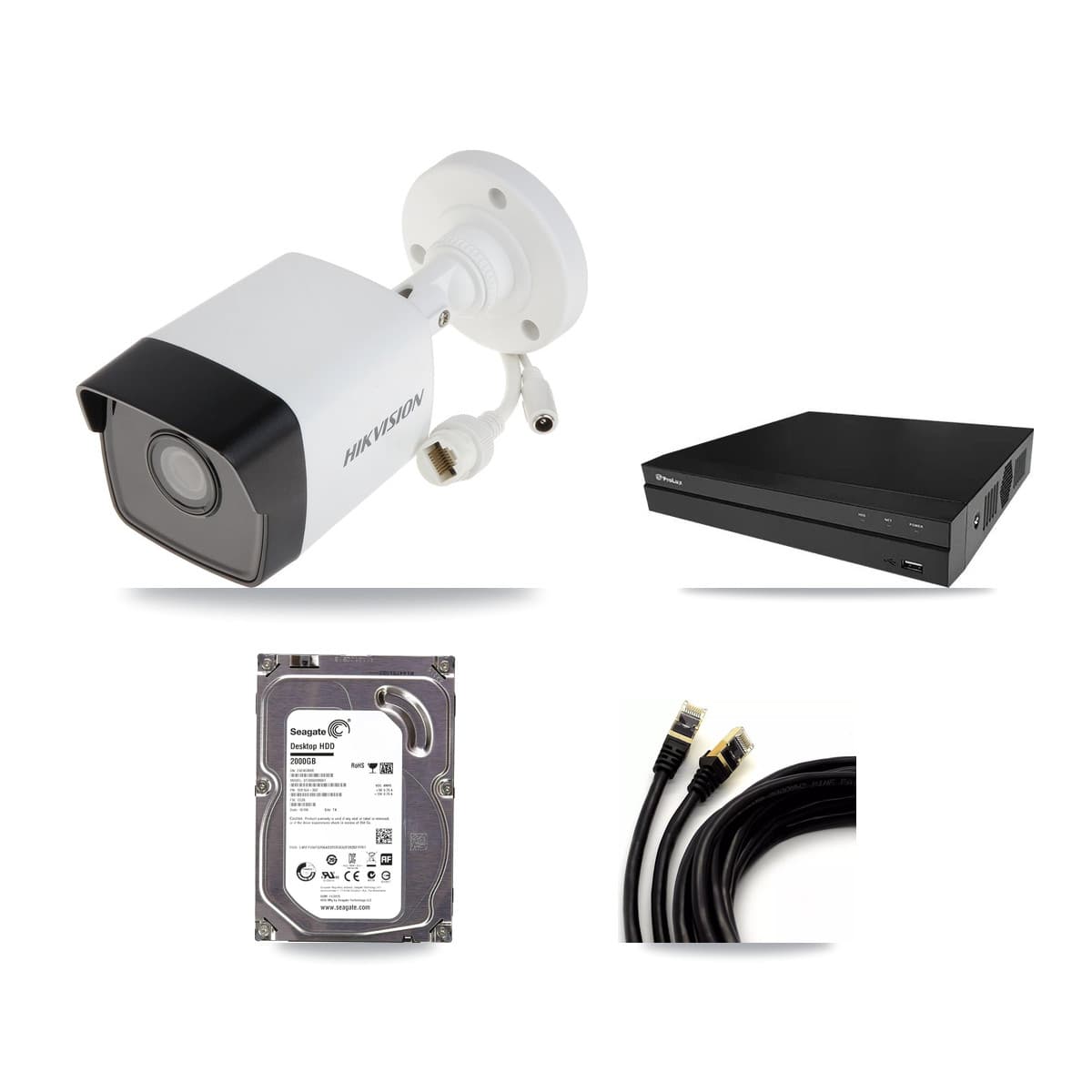 Hikvision & Prolux 8-Channel 5MP CCTV Kit — 1 DS-2CD1053G0 Bullet Camera + 2TB Recording