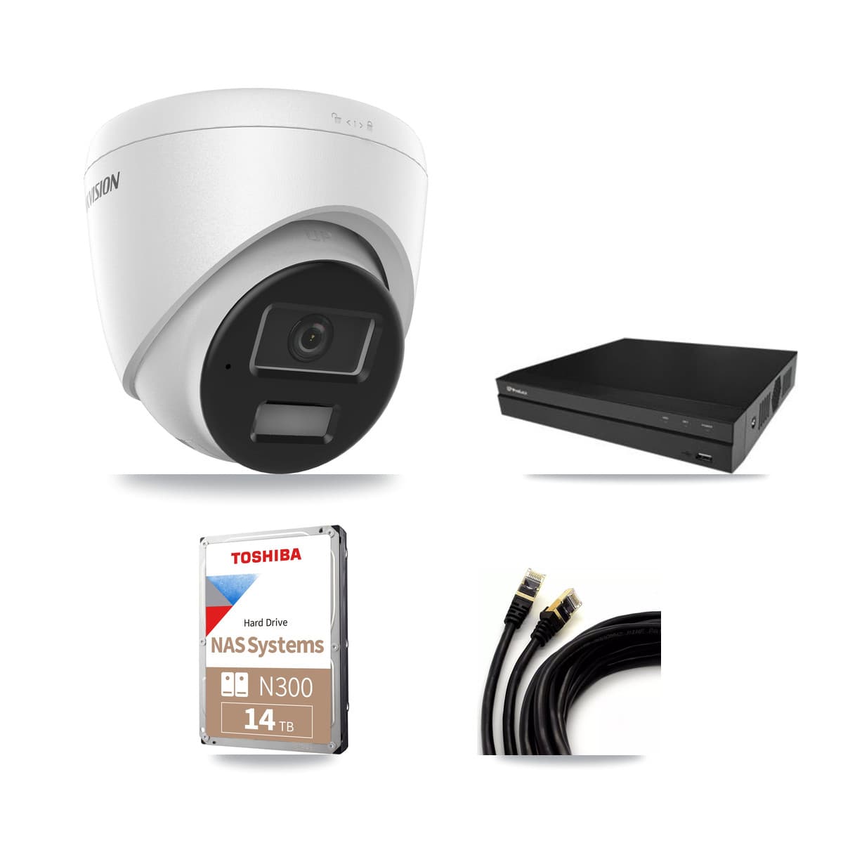Hikvision & Prolux 16-Channel 4MP CCTV Kit — 12 DS-2CD1343G2 Turret Cameras + 14TB Recording