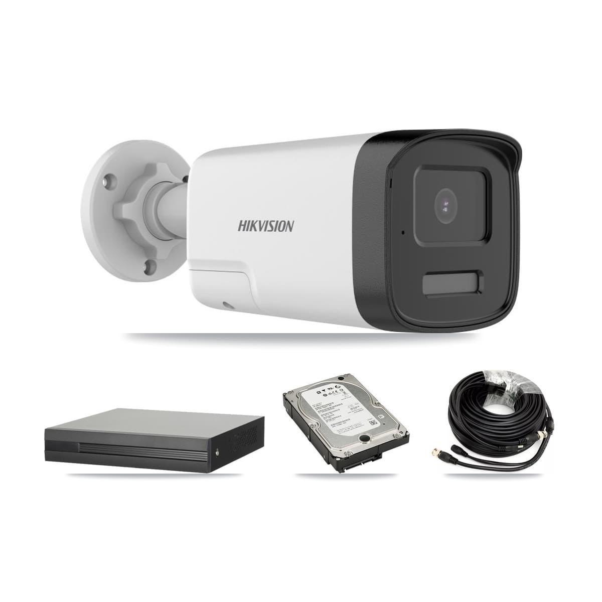 Hikvision 4-Channel 5MP CCTV Kit — 4 DS-2CE17K0T Bullet Cameras + 5TB Recording (XVR-3104HS Recorder)
