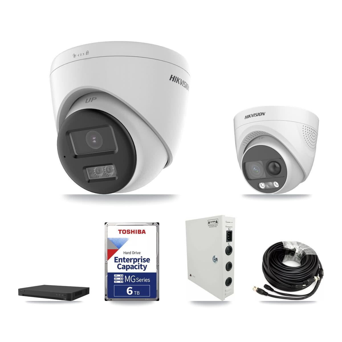 Hikvision 32-Channel 5MP CCTV Kit — 5 DS-2CE72KF3T + 12 DS-2CE78K0T Turret Cameras + 6TB Recording