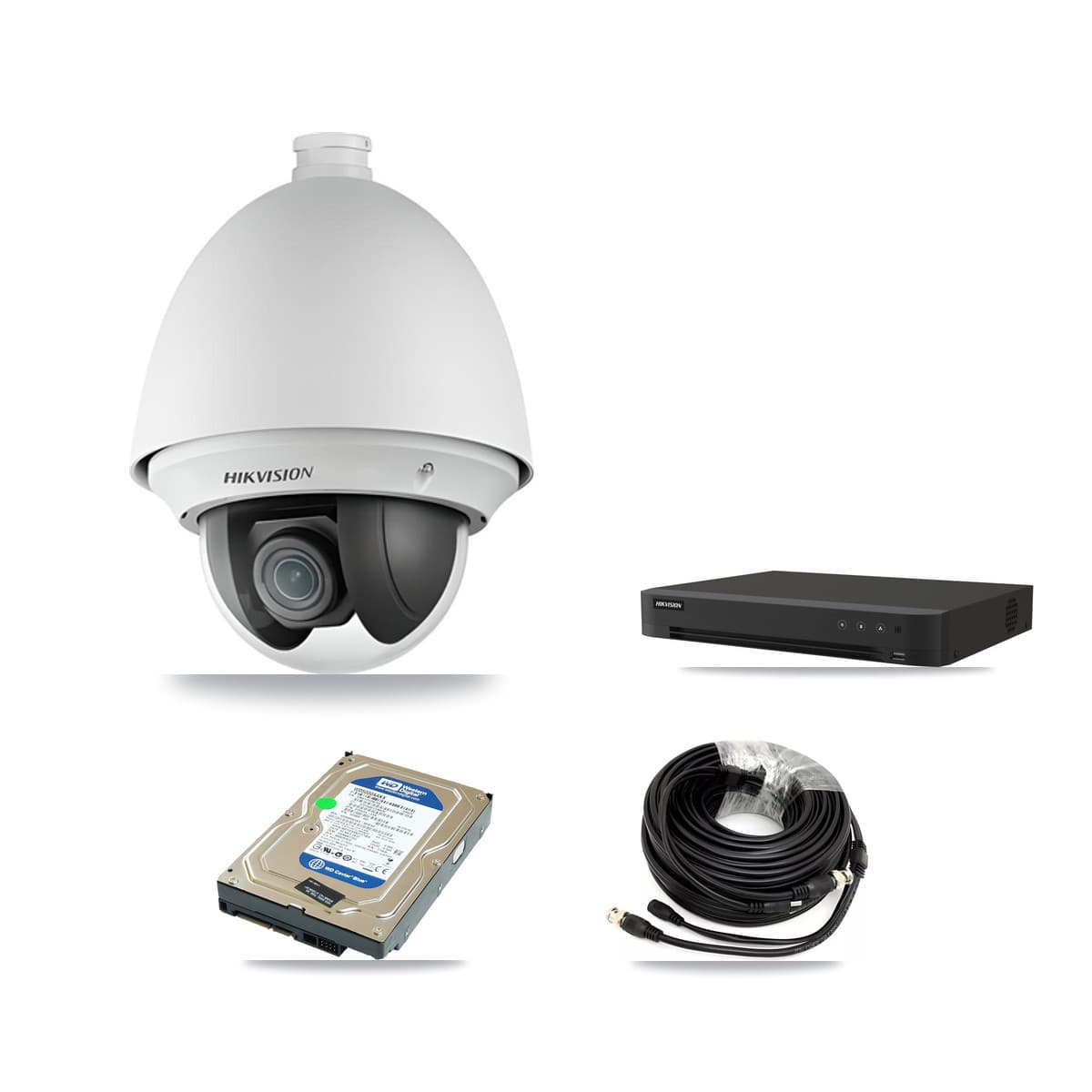 Hikvision 8-Channel 2MP CCTV Kit — 1 DS-2AE4225T-A PTZ Camera + 500GB Recording (IDS-7208HUHI-M1/XT Recorder)