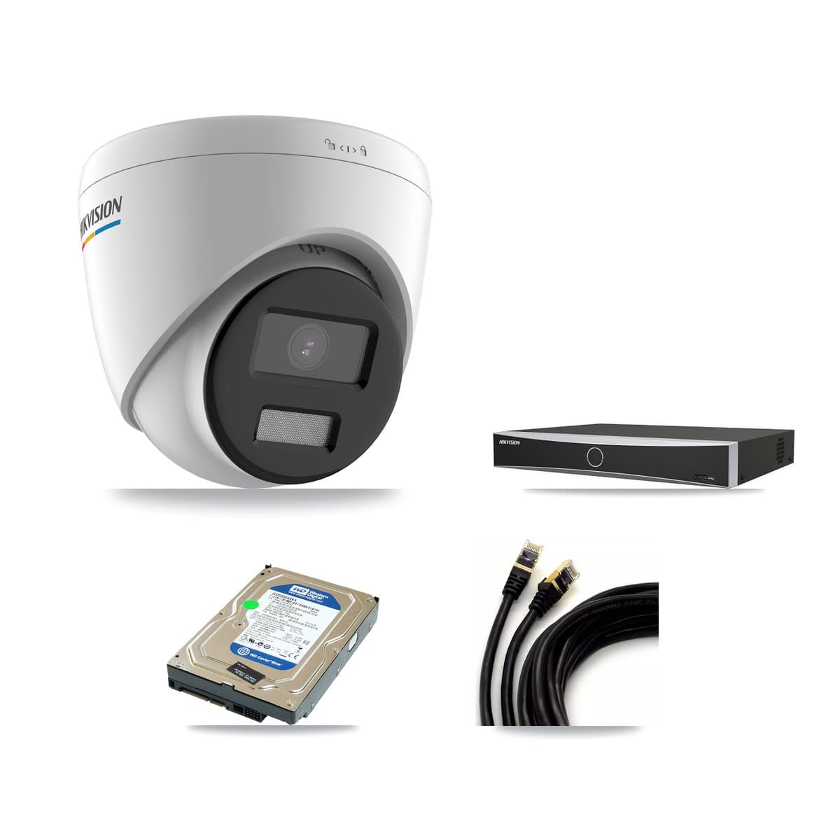 Hikvision 4-Channel 2MP CCTV Kit — 1 Turret Camera + 500GB Recording