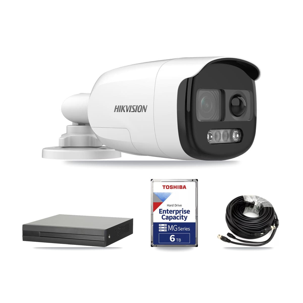 Hikvision 8-Channel 5MP CCTV Kit — 5 DS-2CE12KF3T Bullet Cameras + 6TB Recording (XVR-3108HS Recorder) - Image 1