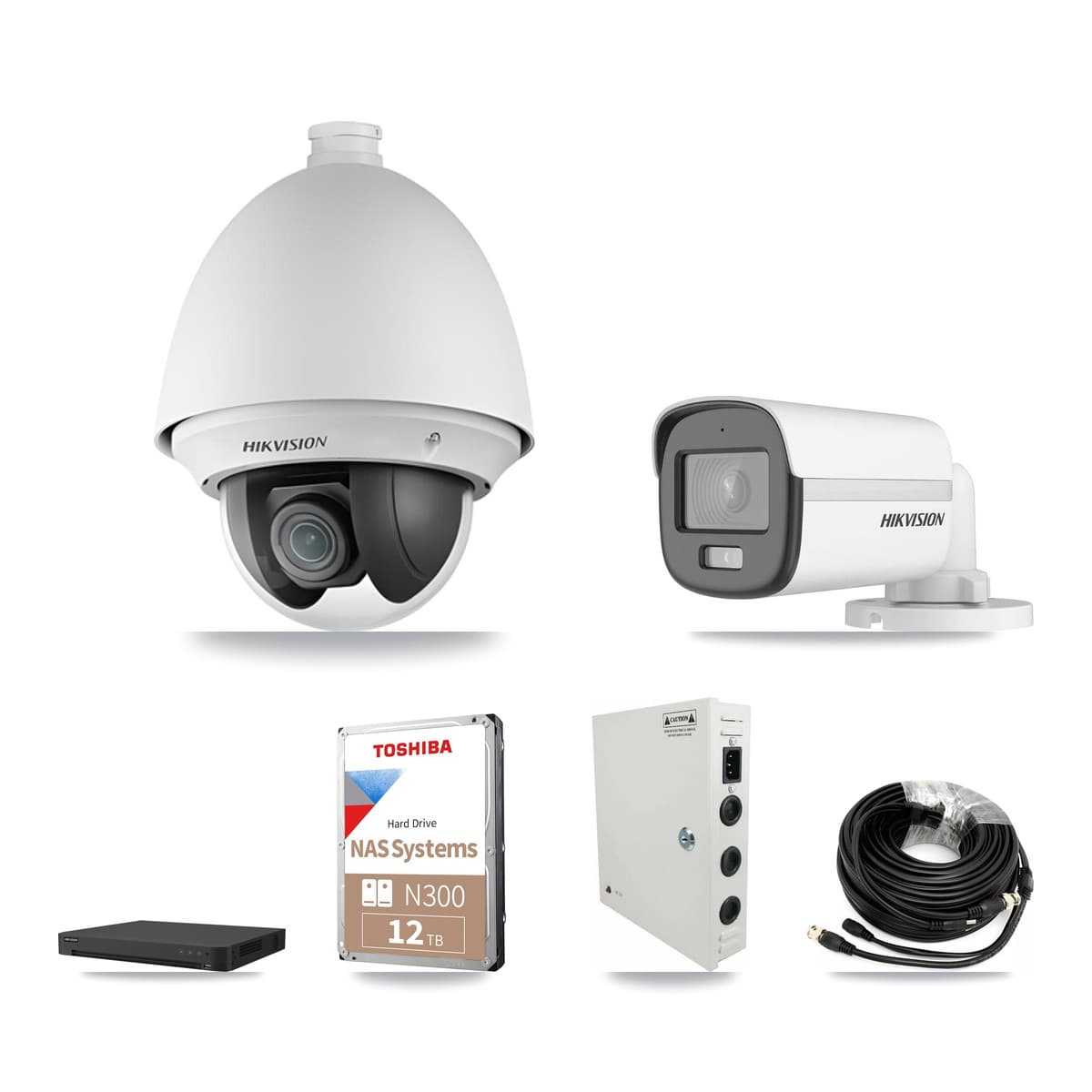 Hikvision 32-Channel 2MP – 5MP CCTV Kit — 20 DS-2AE4225T 2MP PTZ + 9 DS-2CE12KF0T 5MP Bullet Cameras + 2× 12TB Recording - Image 1