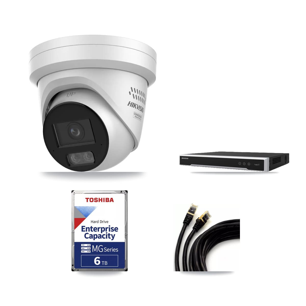 Hikvision 8-Channel 4MP CCTV Kit — 4 DS-2CD2347G3 Turret Cameras + 6TB Recording - Image 1