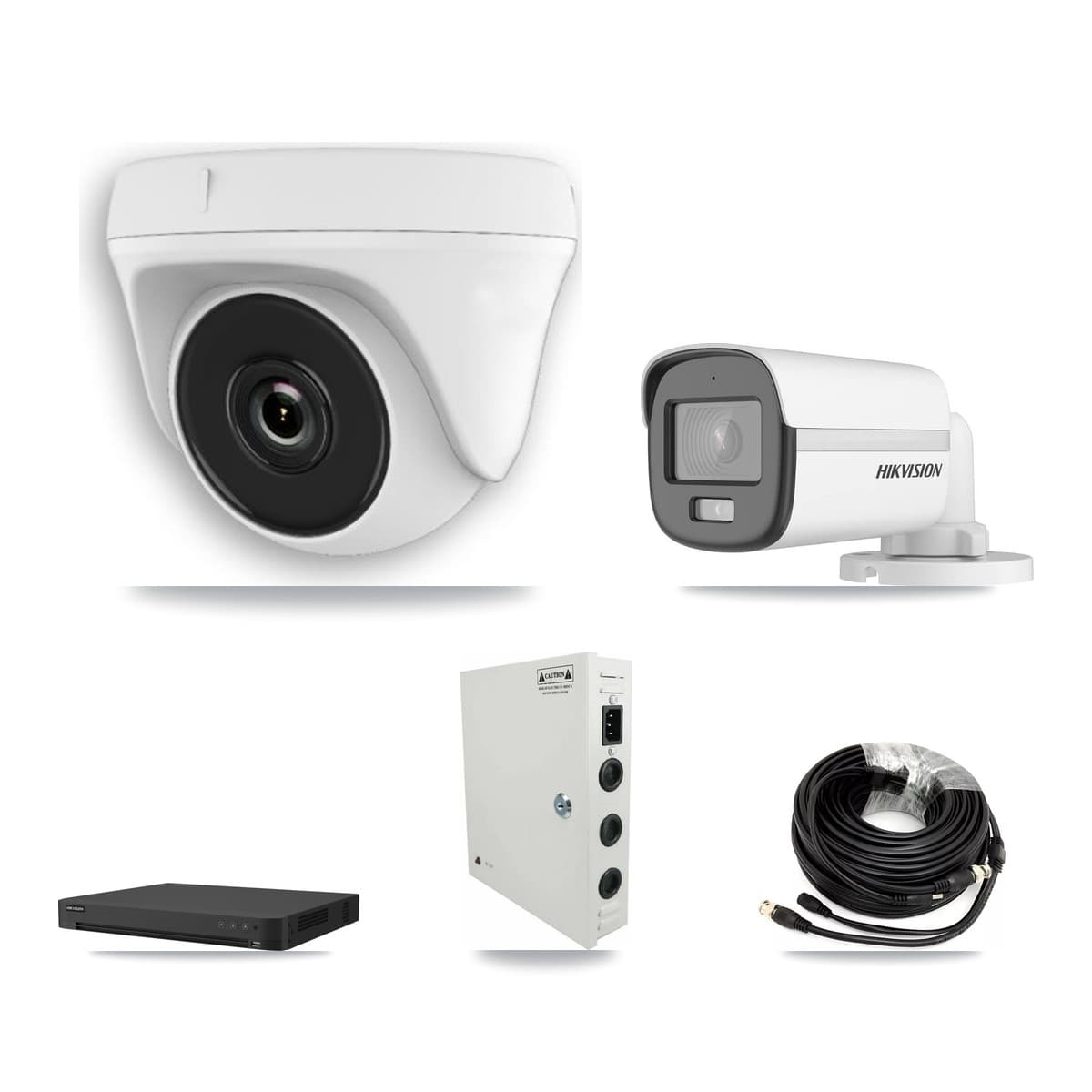 Hikvision 32-Channel 2MP – 5MP CCTV Kit — 1 5MP Bullet + 24 White 2MP Dome Cameras + 2× 8TB Recording (IDS-7232HQHI Recorder) - Image 1