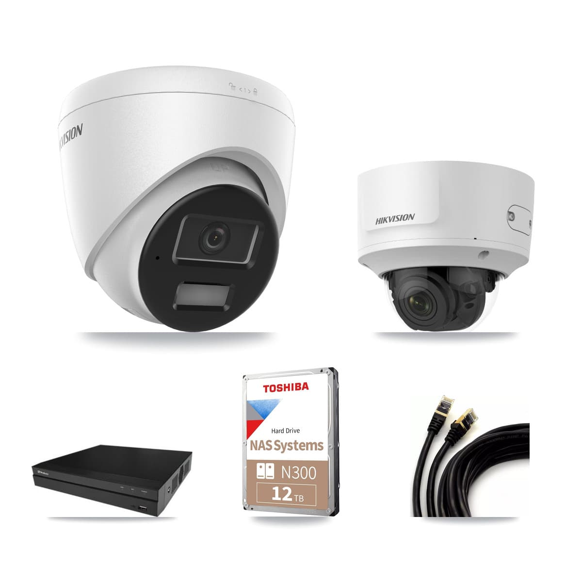 Hikvision & Prolux 16-Channel 2MP – 4MP CCTV Kit — 9 4MP Turret + 1 2MP Dome Cameras + 12TB Recording - Image 1