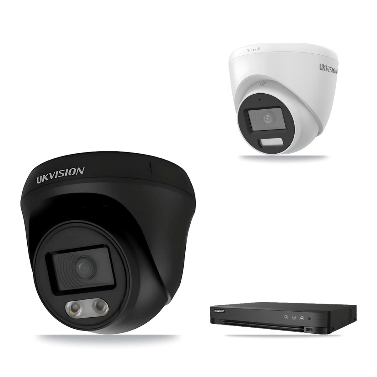 Hikvision 8-Channel 4K CCTV Kit — 2 UKVISION Cameras + 6TB Recording (IDS-7208HUHI Recorder)