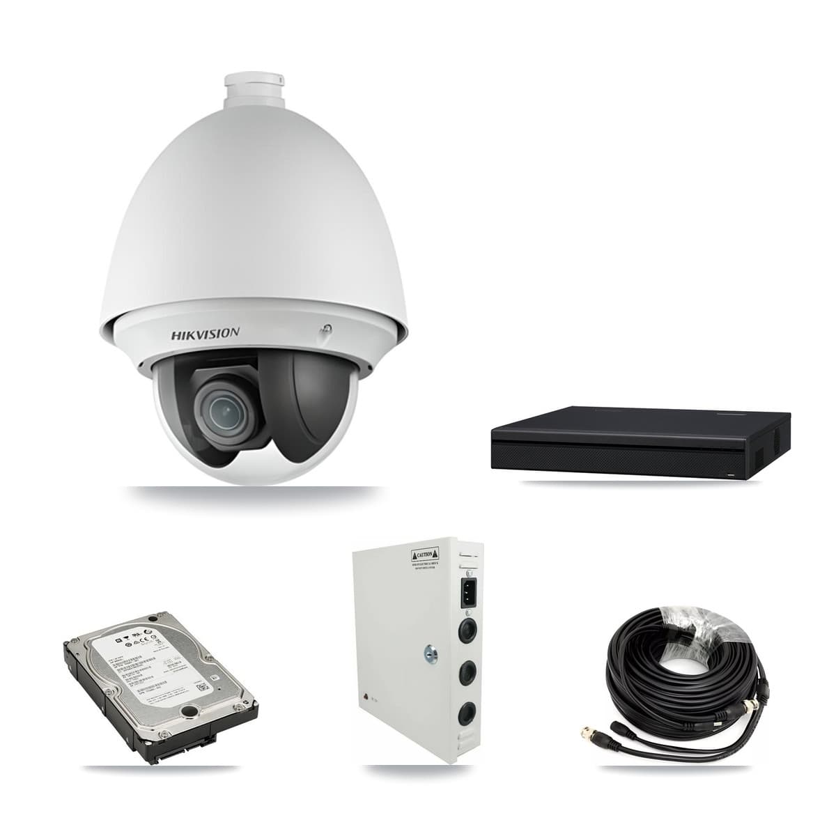 Hikvision 8-Channel 2MP CCTV Kit — 7 PTZ Cameras + 5TB Recording (XVR-3108AD Recorder) - Image 1