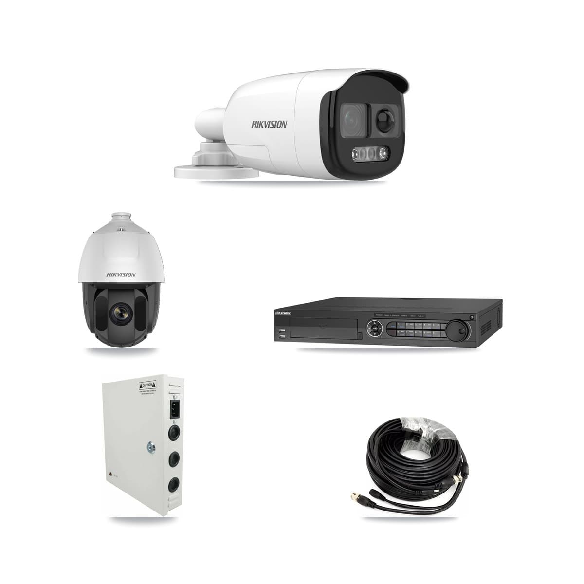 Hikvision 32-Channel 2MP – 5MP CCTV Kit — 1 DS-2AE5225TI 2MP PTZ + 17 DS-2CE12KF3T 5MP Bullet Cameras + 3× 8TB Recording - Image 1