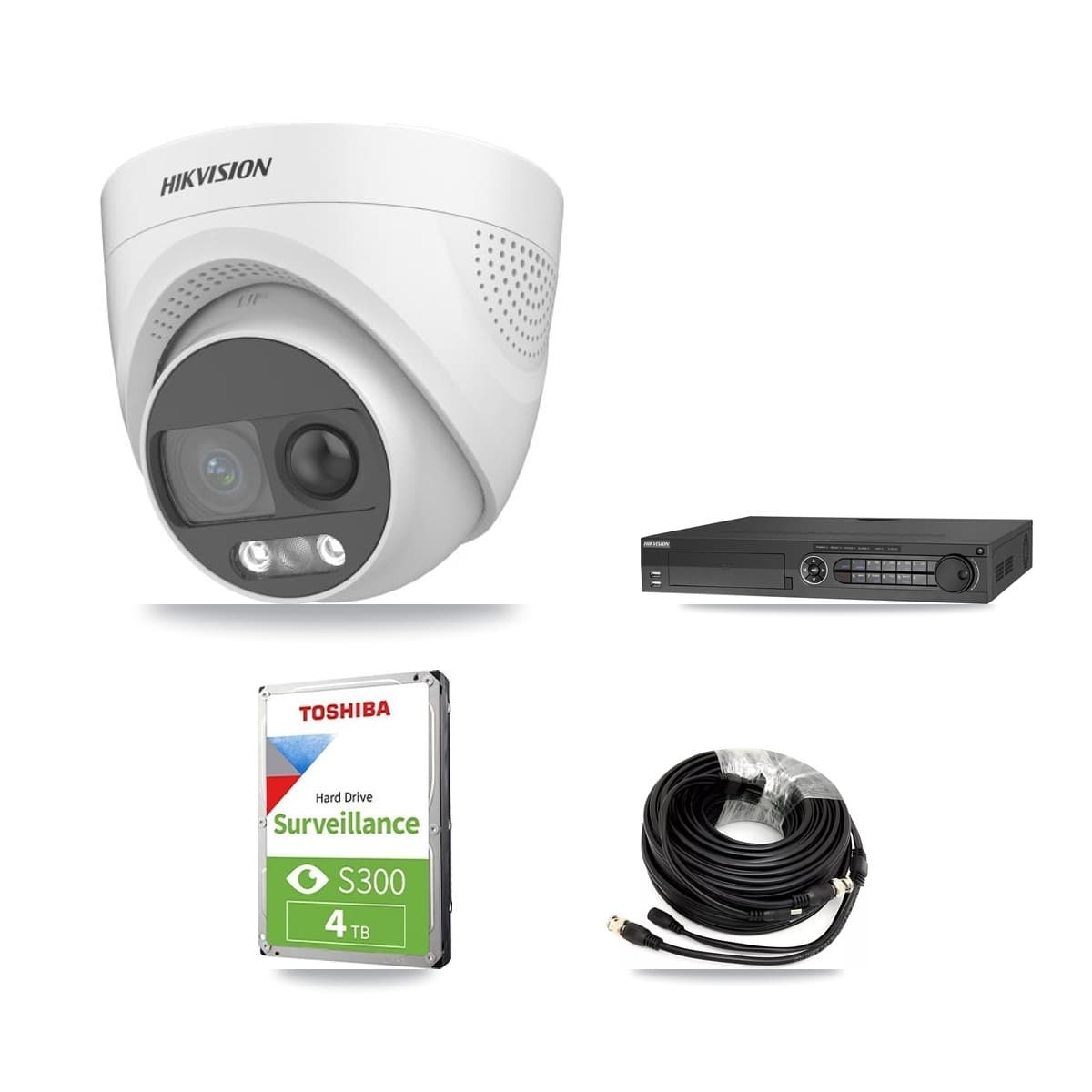 Hikvision 32-Channel 5MP CCTV Kit — 3 DS-2CE72KF3T Turret Cameras + 4TB Recording (IDS-7332HUHI Recorder) - Image 1