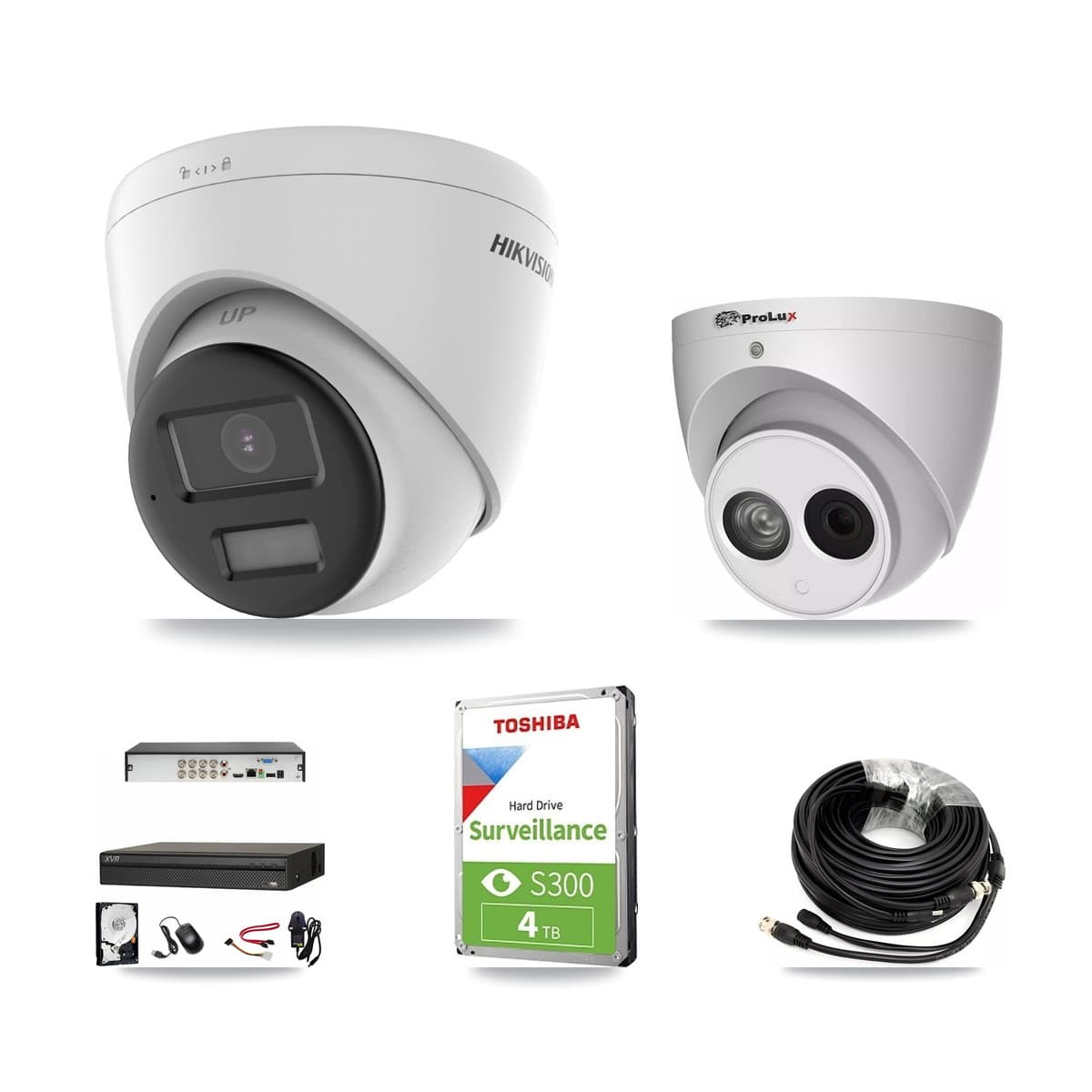 8-Channel 4MP – 4K CCTV Kit — 1 DS-2CE78U0T 4K + 1 PXC-612C4W-A 4MP Turret Cameras + 4TB Recording (XVR-3108AD Recorder) - Image 1
