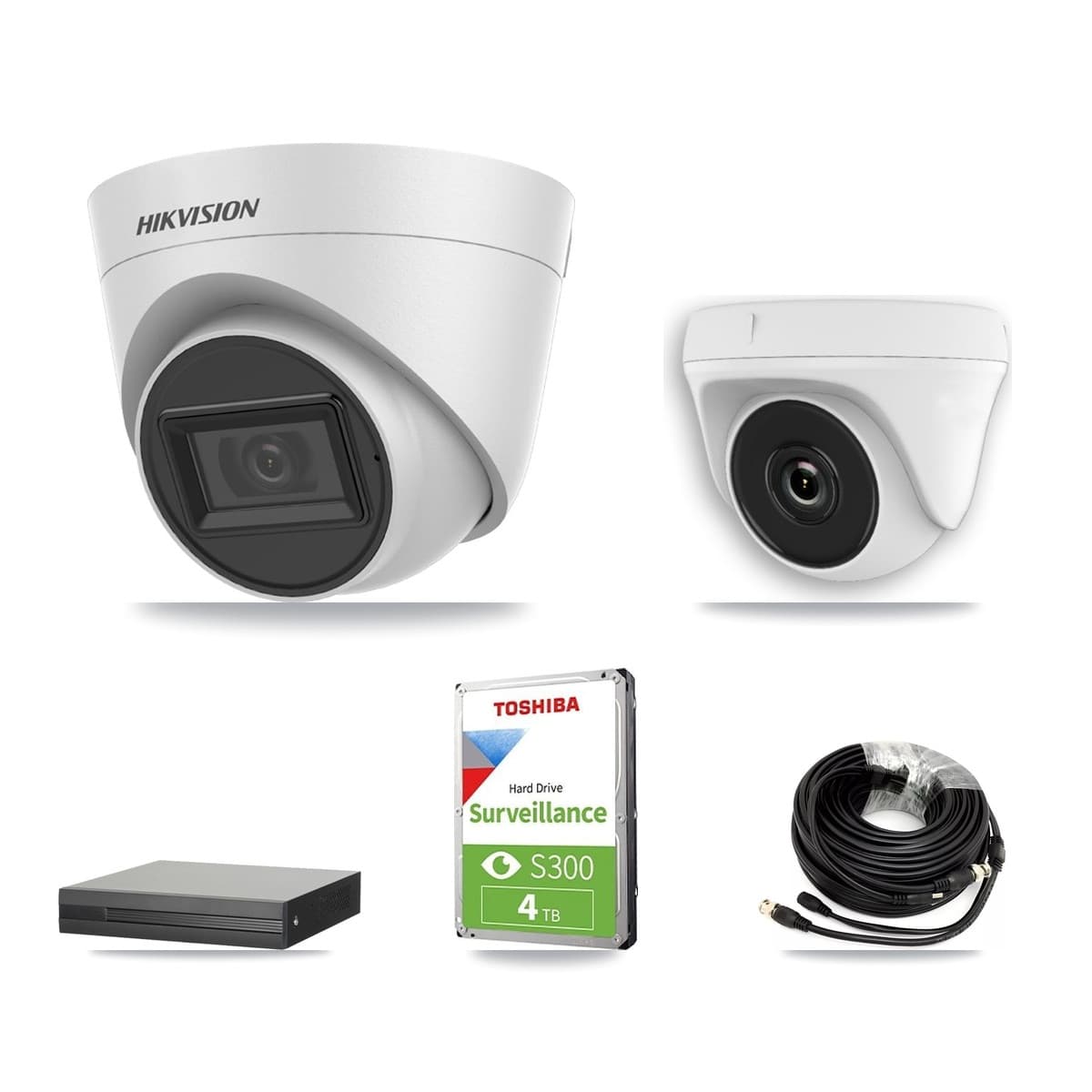 Hikvision 8-Channel 2MP – 5MP CCTV Kit — 5 White 5MP Turret + 1 White 2MP Dome Cameras + 4TB Recording