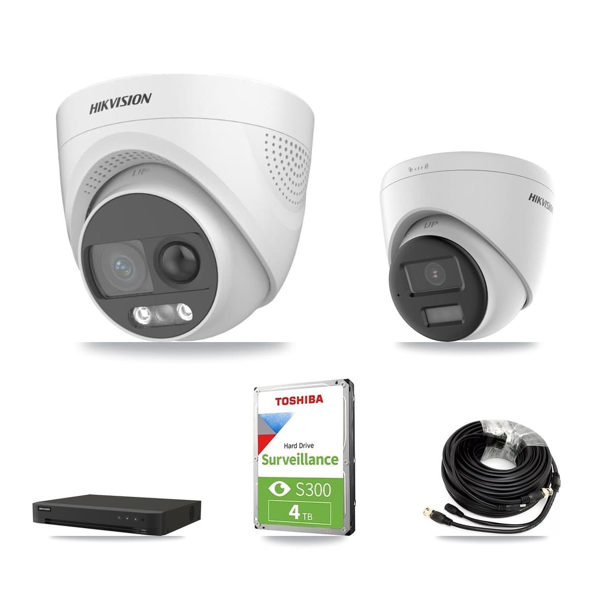 Hikvision 16-Channel 5MP CCTV Kit — 2 DS-2CE72KF3T + 1 DS-2CE78K0T Turret Cameras + 4TB Recording - Image 1