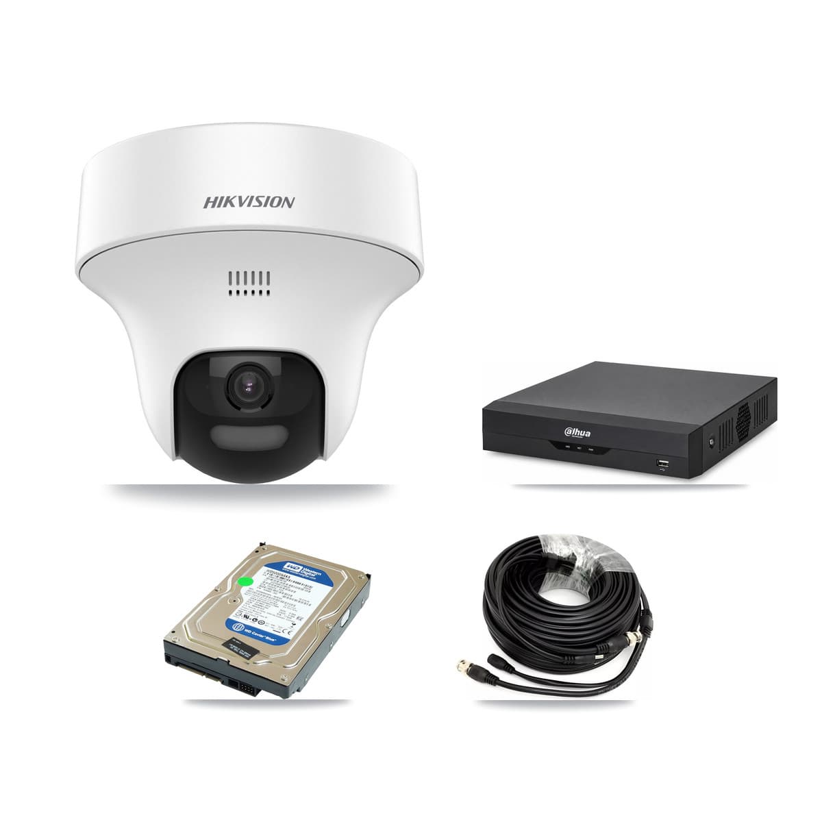 Hikvision & Dahua 4-Channel 5MP CCTV Kit — 1 DS-2CE70K0T Turret Camera + 500GB Recording - Image 1
