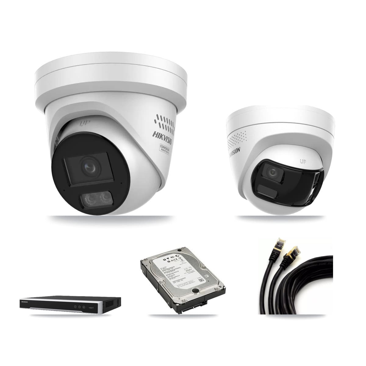 Hikvision 16-Channel 4MP – 4K CCTV Kit — 1 DS-2CD1383G2P 4K + 2 DS-2CD2347G3 4MP Turret Cameras + 5TB Recording - Image 1