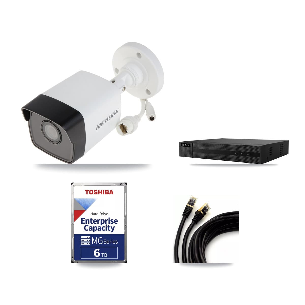 Hikvision & HiLook 8-Channel 5MP CCTV Kit — 8 Bullet Cameras + 6TB Recording (NVR-108MH-D Recorder)