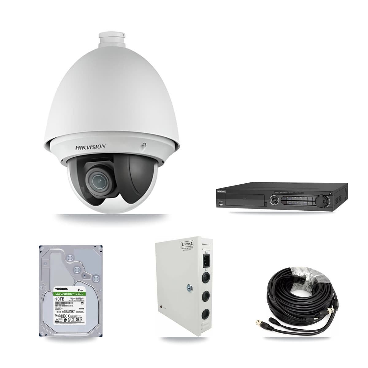 Hikvision 32-Channel 2MP CCTV Kit — 24 DS-2AE4225T PTZ Cameras + 2× 10TB Recording - Image 1