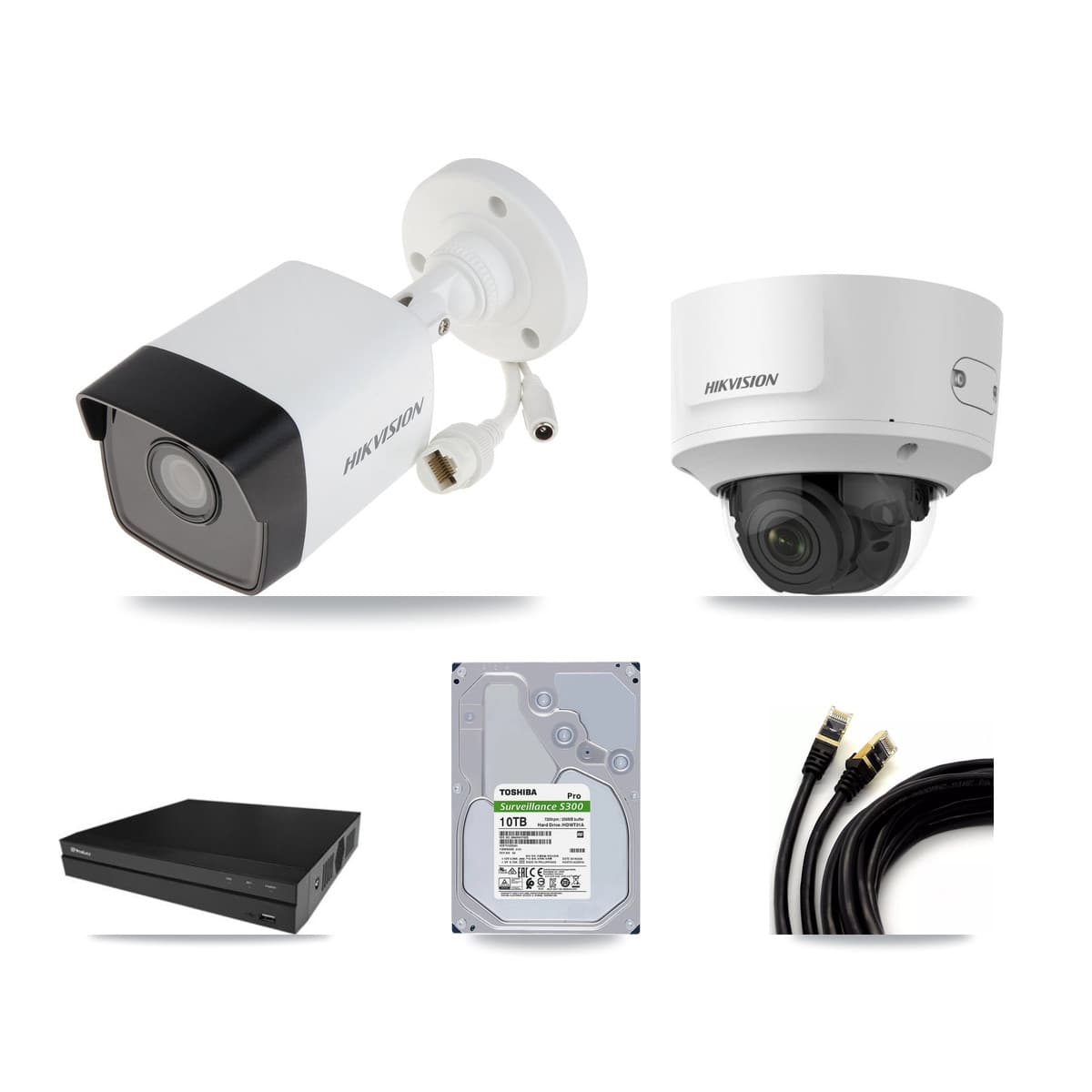 Hikvision & Prolux 16-Channel 2MP – 5MP CCTV Kit — 15 5MP Bullet + 1 2MP Dome Cameras + 2× 10TB Recording