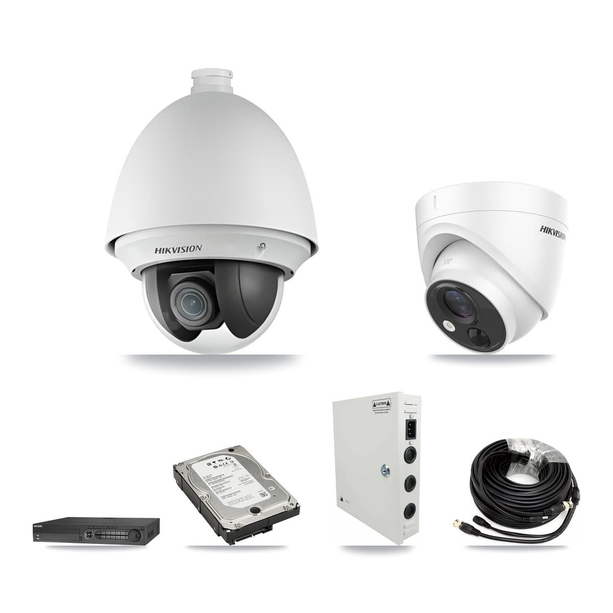 Hikvision 32-Channel 2MP – 5MP CCTV Kit — 21 DS-2AE4225T 2MP PTZ + 1 DS-2CE71H0T 5MP Turret Cameras + 3× 5TB Recording - Image 1