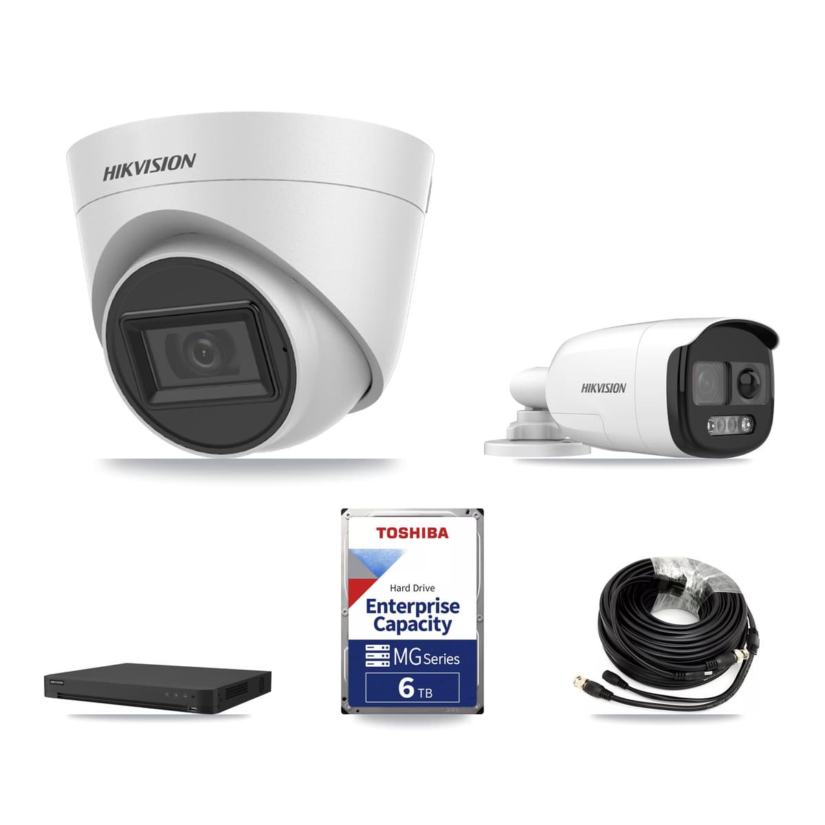 Hikvision 16-Channel 5MP CCTV Kit — 1 Bullet + 4 White Turret Cameras + 6TB Recording - Image 1