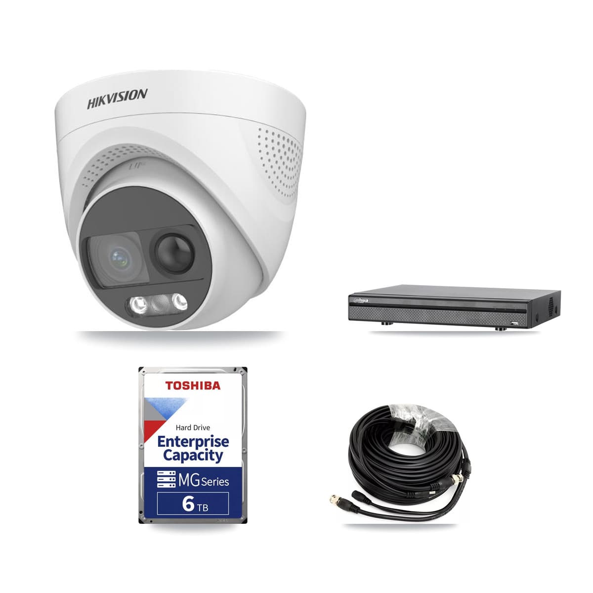 Hikvision & Dahua 8-Channel 5MP CCTV Kit — 5 DS-2CE72KF3T Turret Cameras + 6TB Recording (DH-XVR5108H Recorder) - Image 1