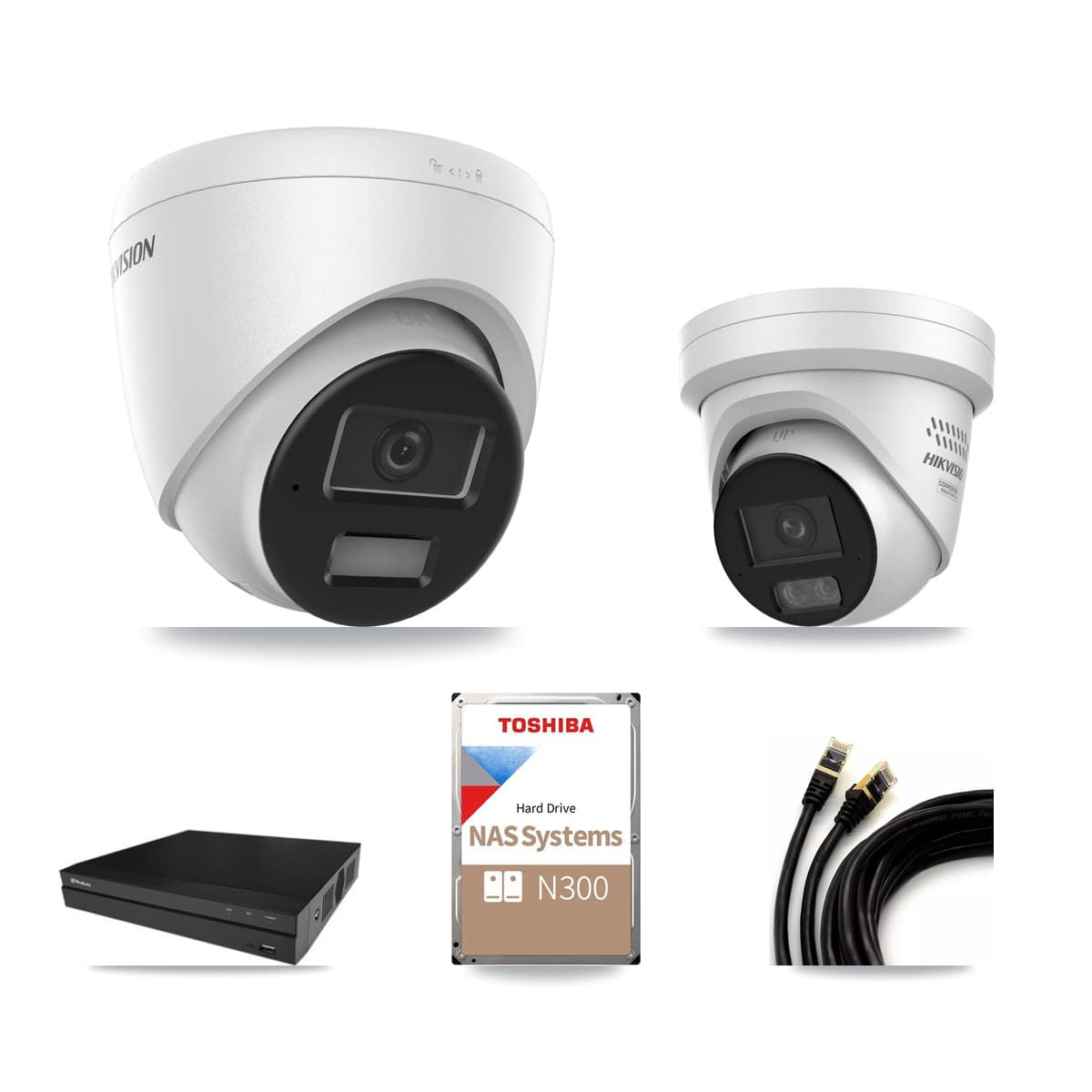 Hikvision & Prolux 16-Channel 4MP CCTV Kit — 10 DS-2CD1343G2 + 4 DS-2CD2347G3 Turret Cameras + 18TB Recording