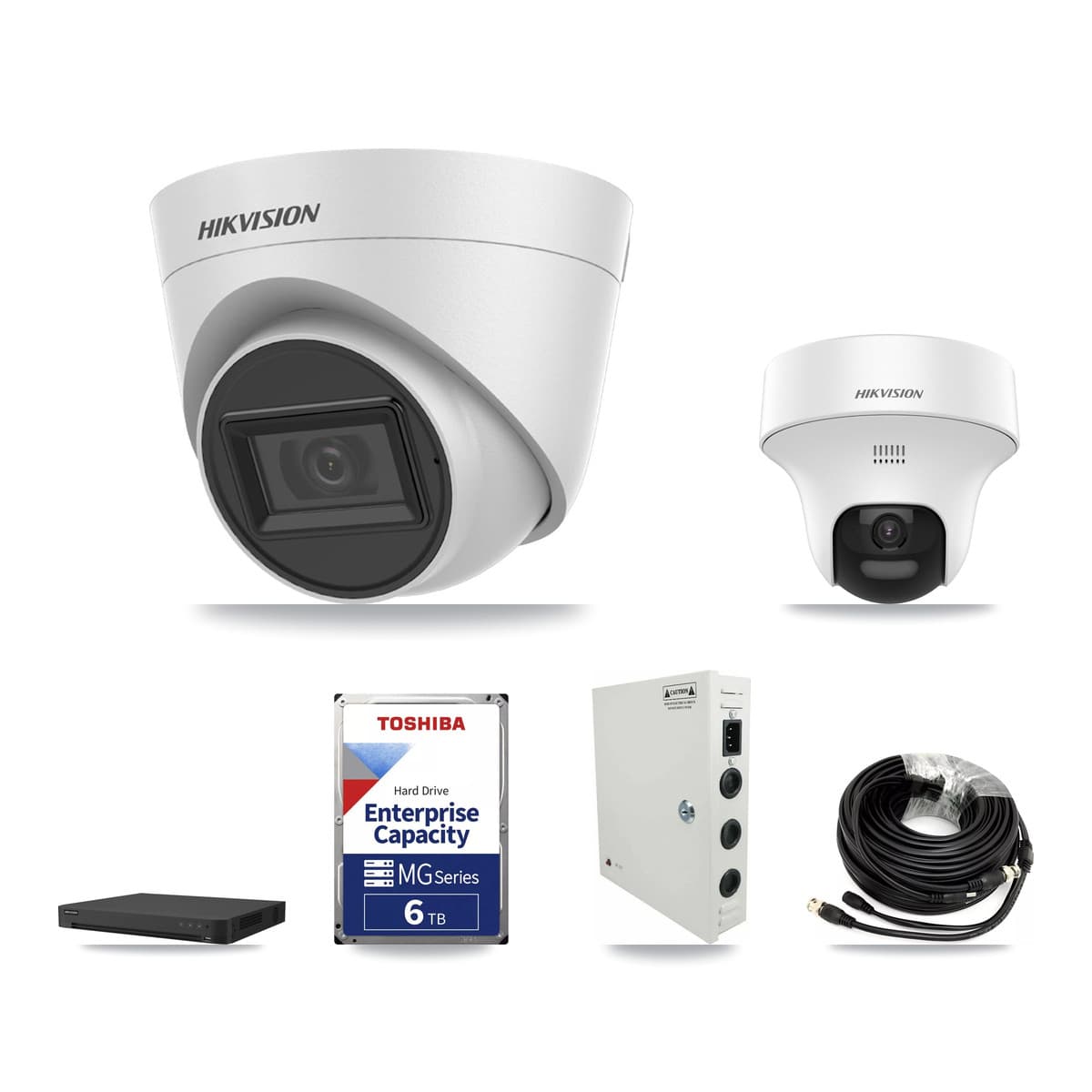 Hikvision 32-Channel 5MP CCTV Kit — 5 DS-2CE70K0T + 12 DS-2CE78H0T Turret Cameras + 6TB Recording