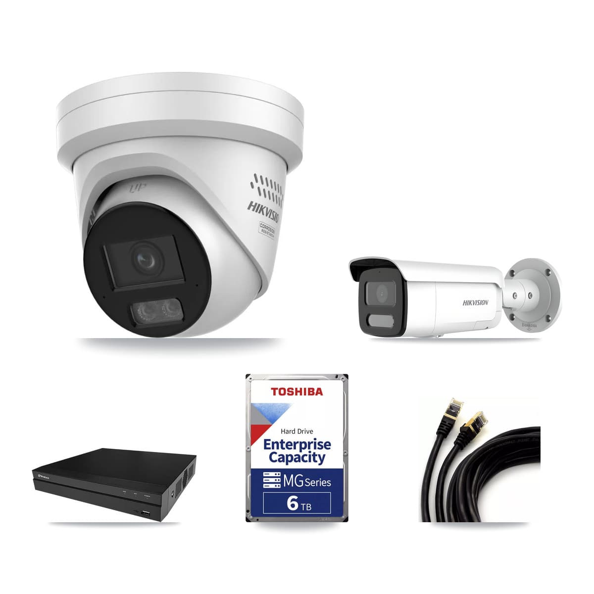 Hikvision & Prolux 8-Channel 4MP CCTV Kit — 4 Turret + 1 Bullet Cameras + 6TB Recording - Image 1